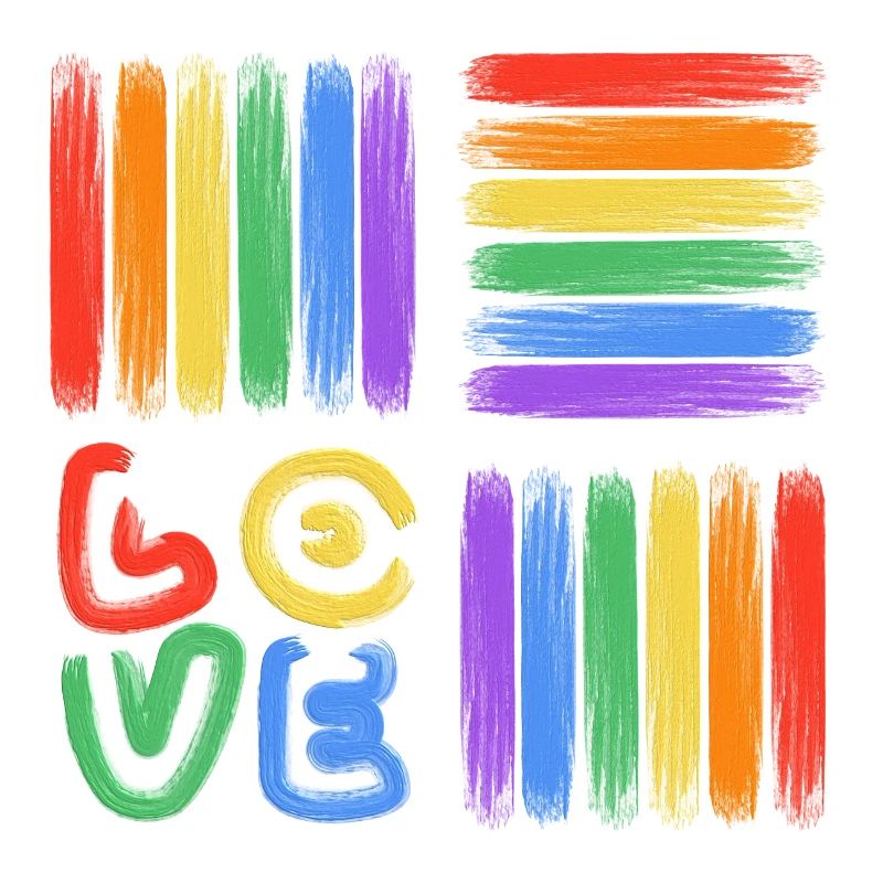 Rainbow Love Brush Art
