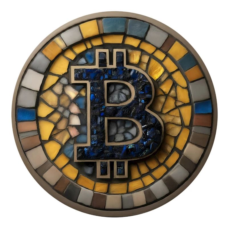 Bitcoin im Mosaik-Stil