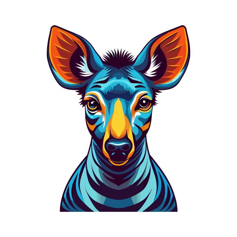 Okapi Bunte Kawaii Cartoon Figur Clipart
