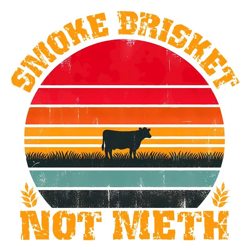 Poitrine de fumée pas de méthamphétamine, drôle de conception de vache rétro