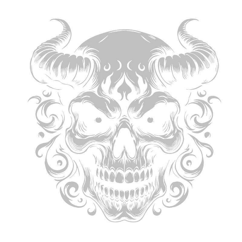 Dämonischer Hornschädel Ornament