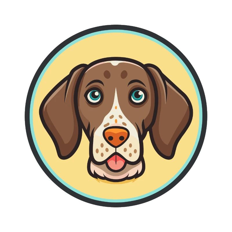 German Shorthaired Pointer Dog Breed Funny Cartoon