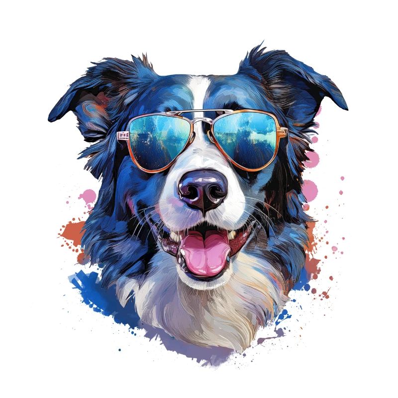 Border Collie mit Sonnenbrille