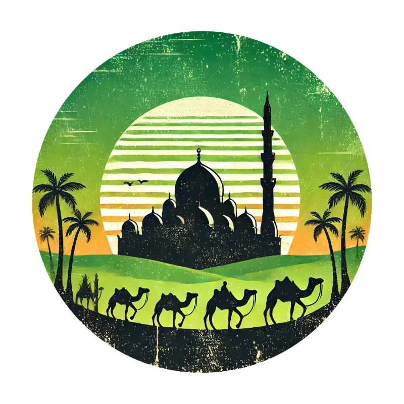 Marrakech mosque camels design
