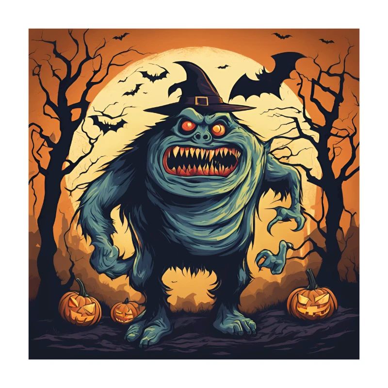 halloween, monstre effrayant, citrouille