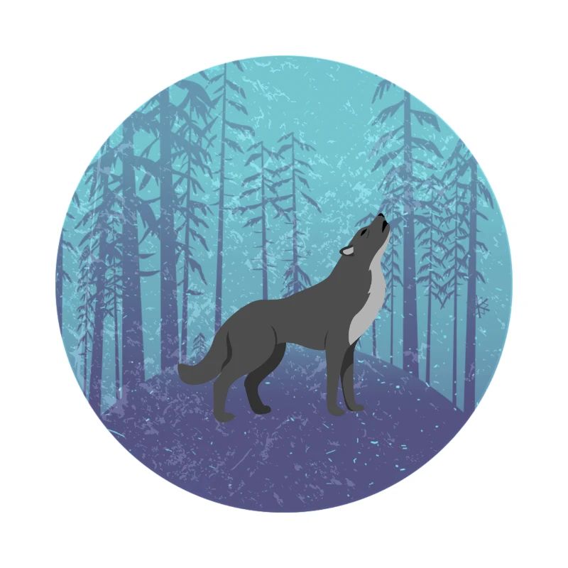 Loup dans la forêt de la lune
