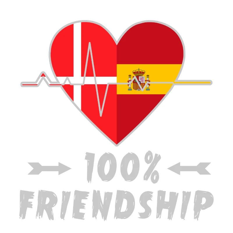 Dänemark und Spanien 100% Freundschaft