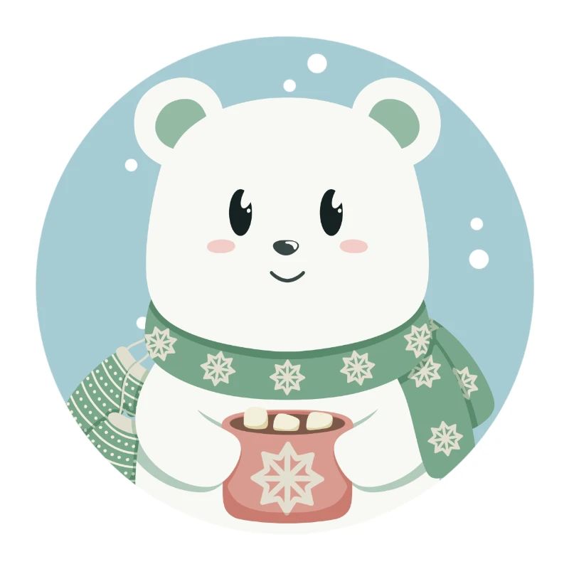 Ours polaire mignon dans l’ de Noël