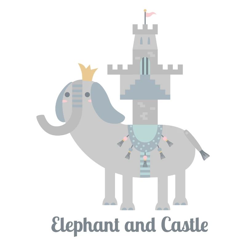 Elefant und Schloss L mit Text