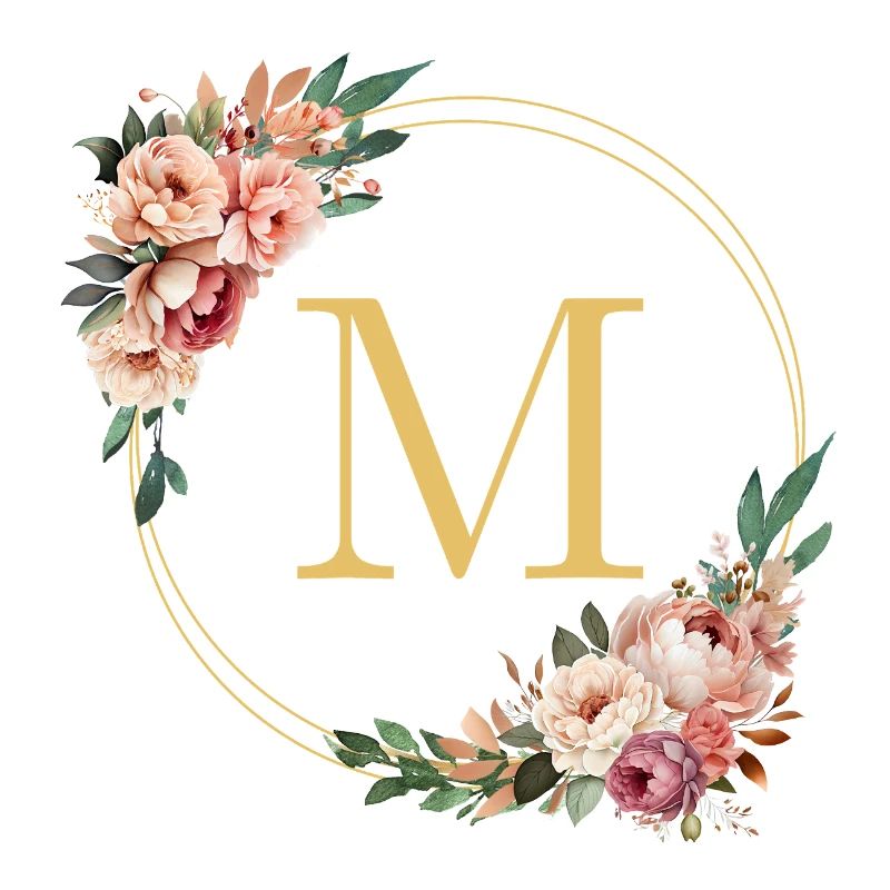 M Monogram, Couronne de fleurs, Personnalisable