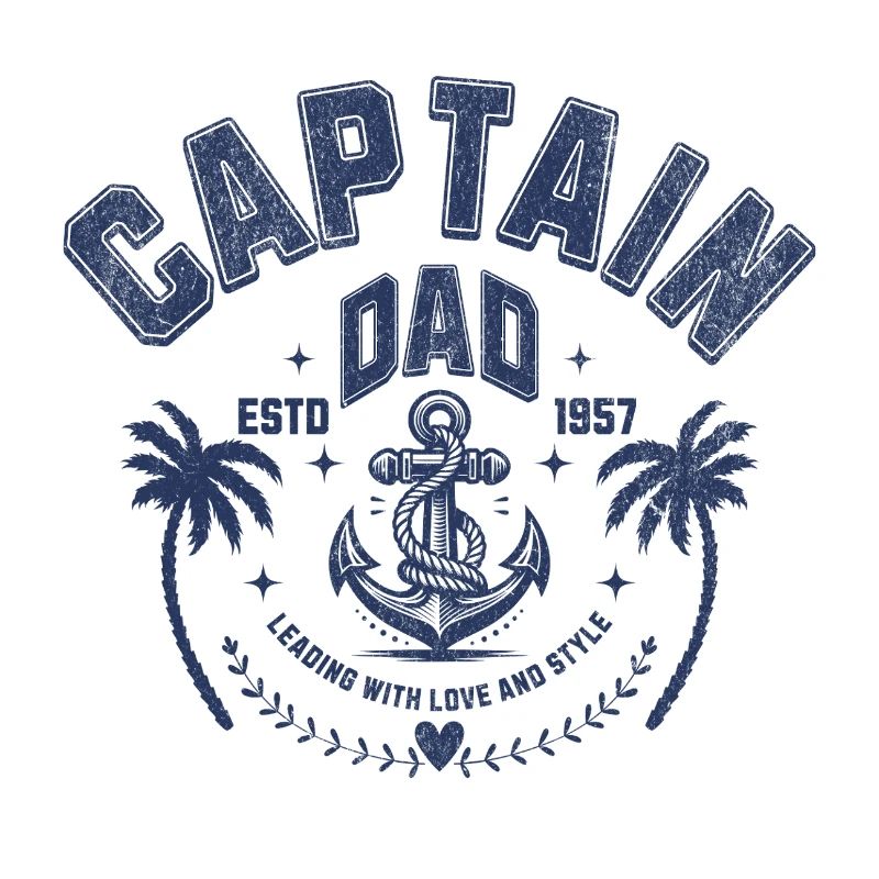 Captain Dad Design mit Anker und Palme