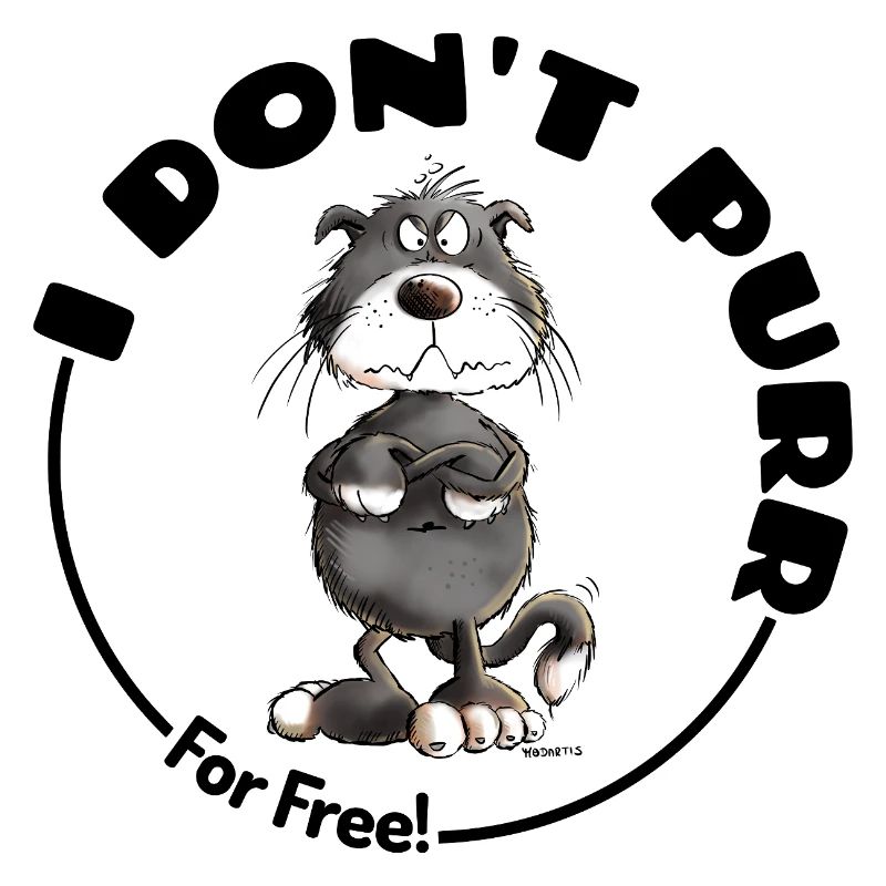 Grumpy I Don't Purr Cat Saying Cats