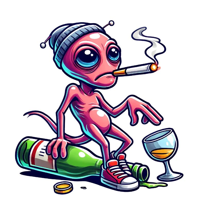 Extraterrestre avec la gueule de bois