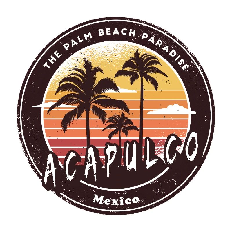 Acapulco Mexico Palm Trees Beach Design