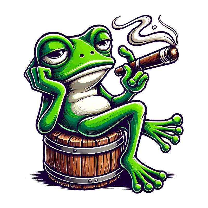 Chill Frosch mit Zigarre