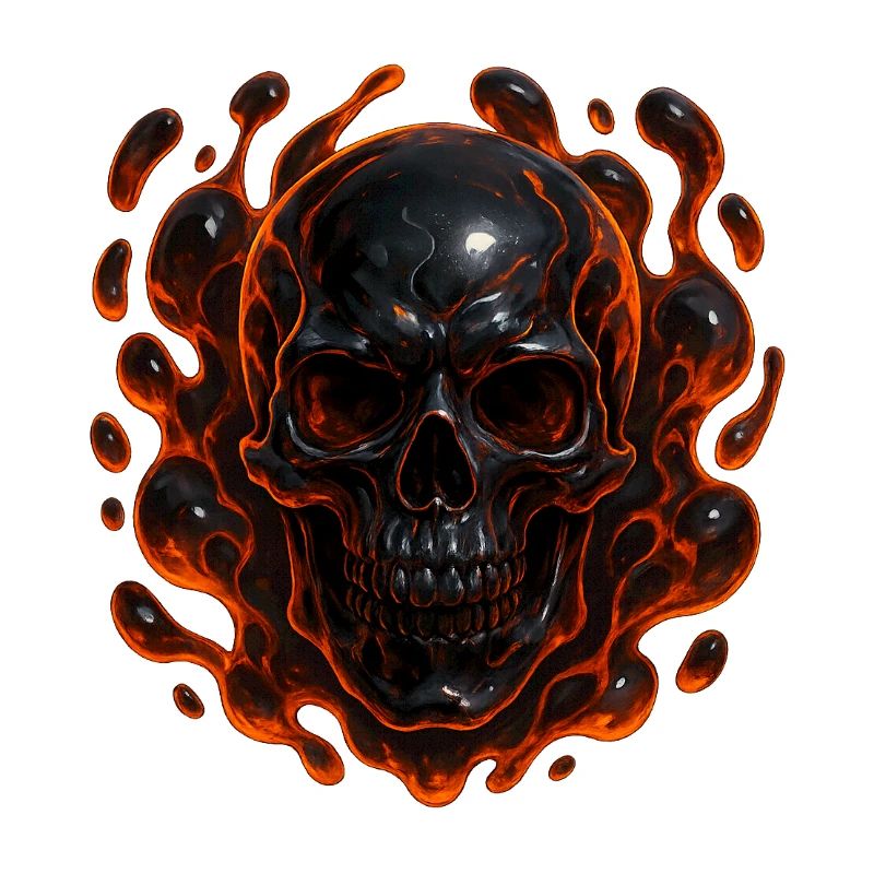 Flaming skull