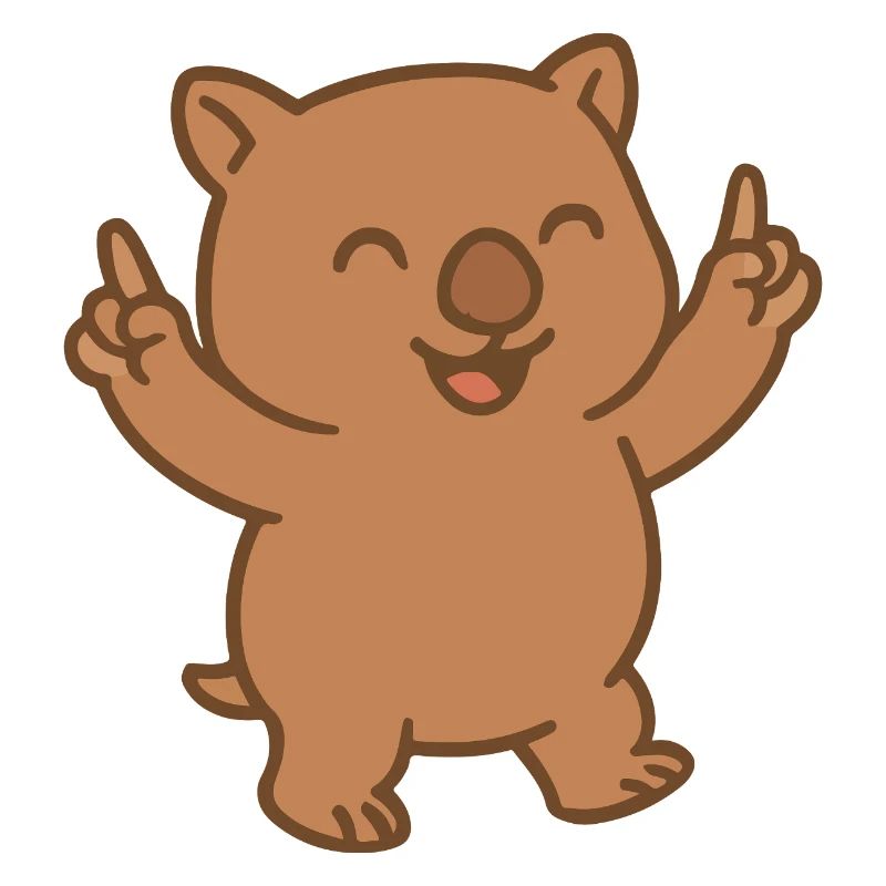 Bébé wombat heureux dansant