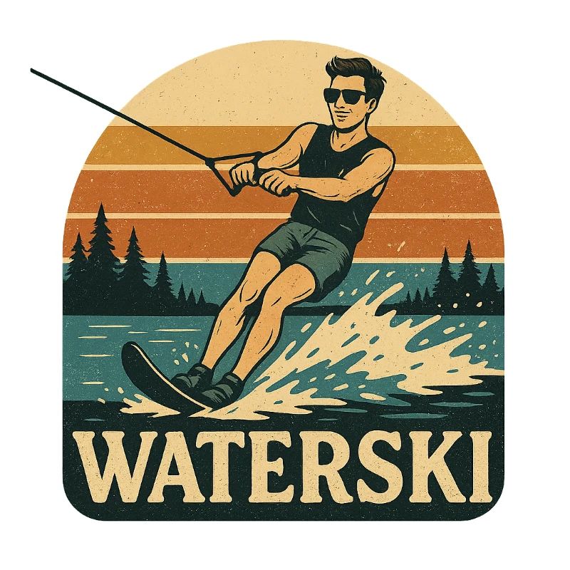 Illustration d’aventure de ski nautique