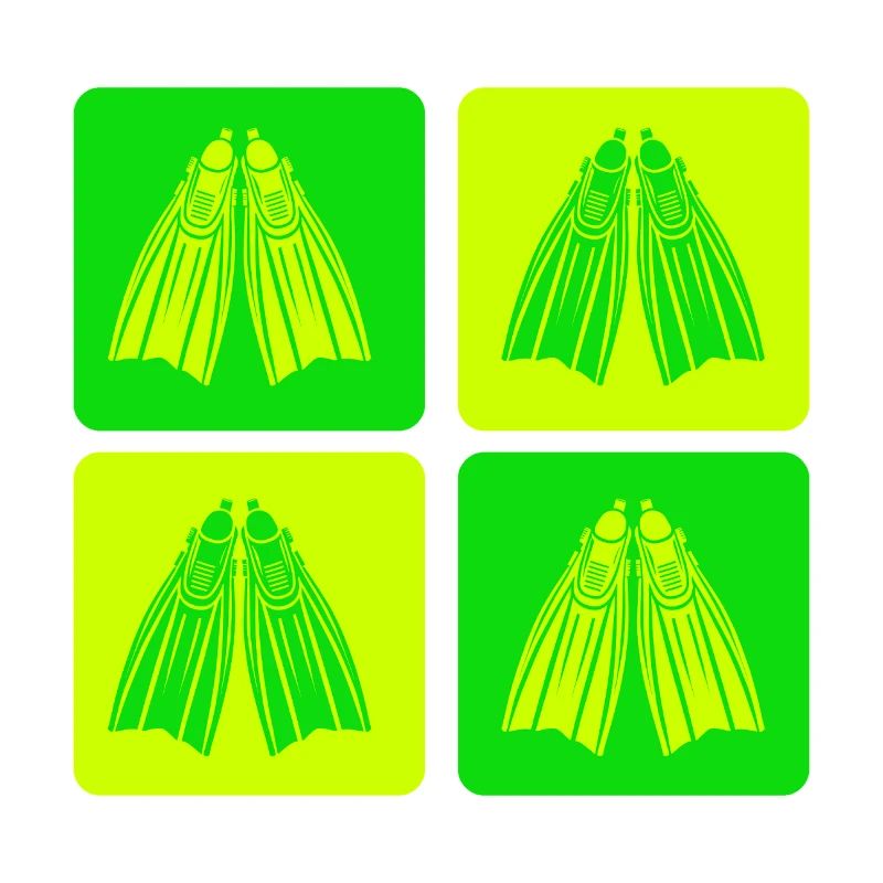 Conception de palmes de plongée rétro