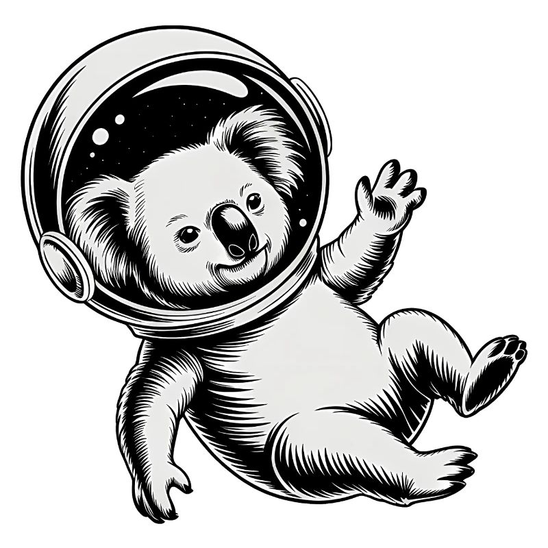 Koala in Space - Cool Astonomy Logo