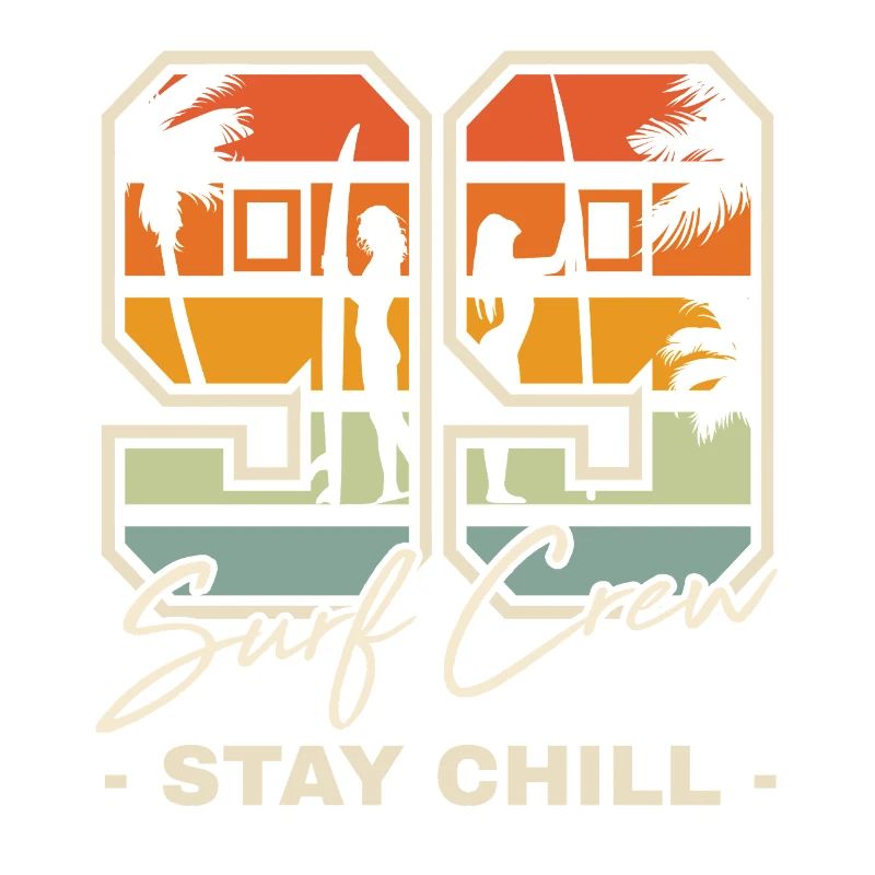 Rétro coucher de soleil Surf Chill Design