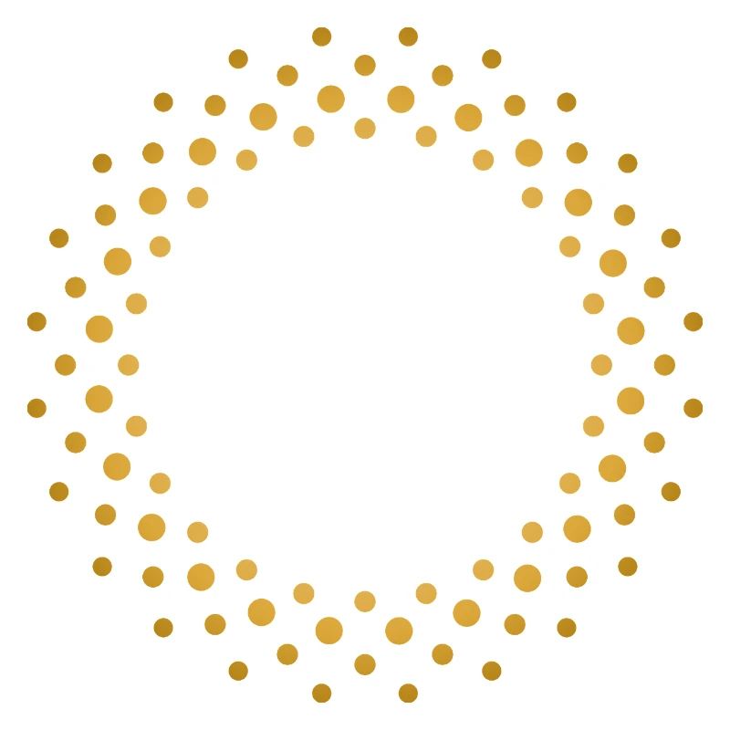 Ring-shaped, golden dot pattern