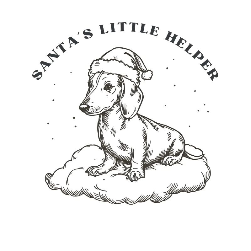 Le petit assistant du Père Noël – Teckel rétro de Noël