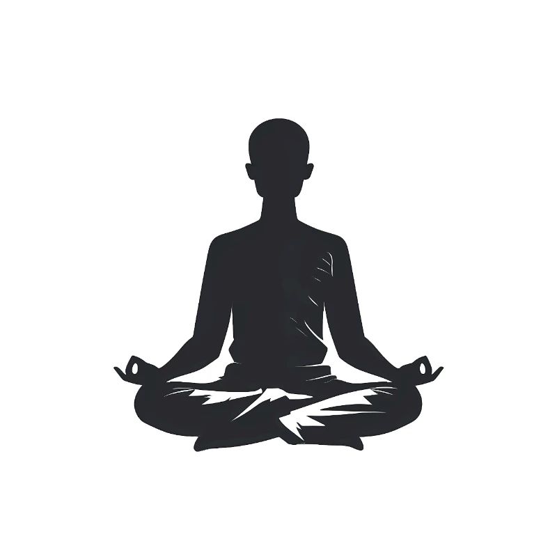 Meditation - Cool Silhouette Logo