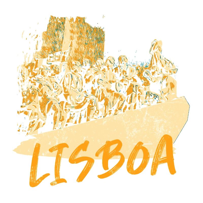 Monument Découvertes Lisbonne illustration ocre