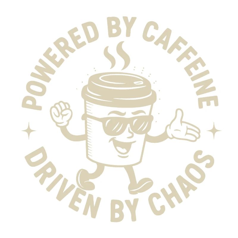 Powered by Caffeine, Driven by Chaos Kaffee Spruch