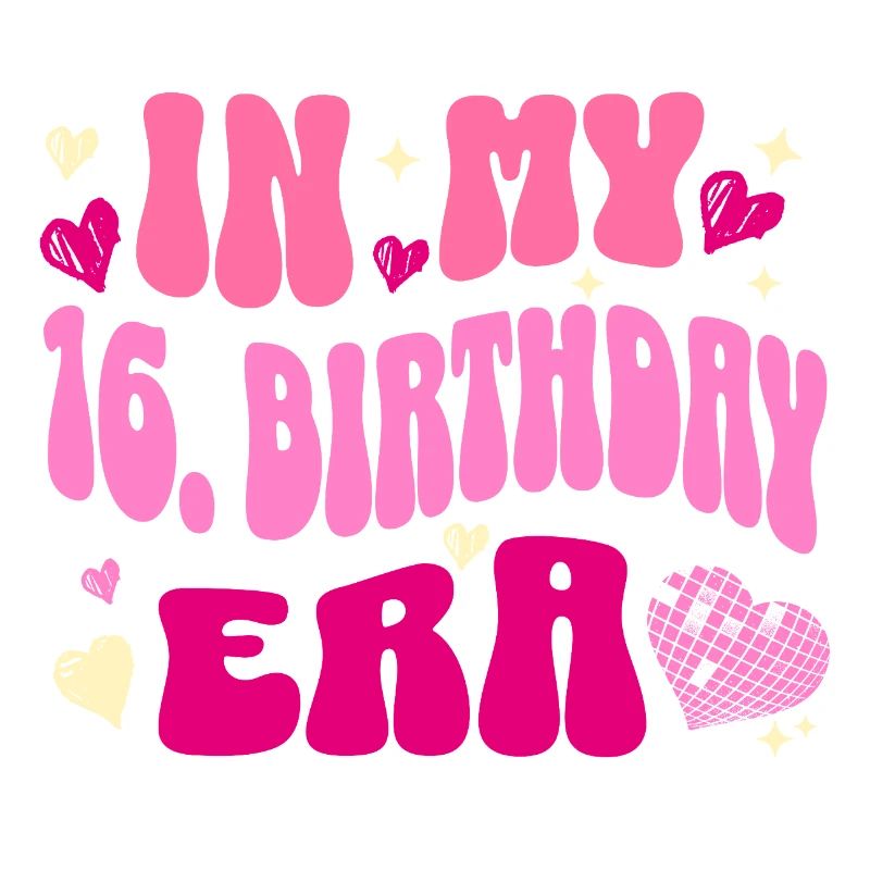 Dans mon 16e anniversaire ère coeur rétro design