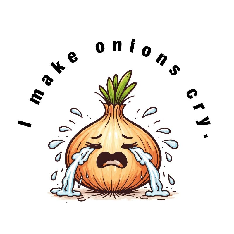 I make onions cry – Lustiger Küchen Spruch