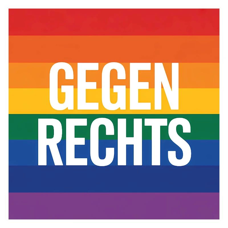 Gegen Rechts - Antifa Regenbogen Tee