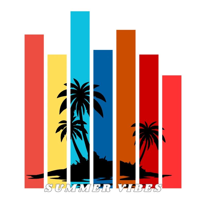 Tropical Summer Sunset Palm Trees Design