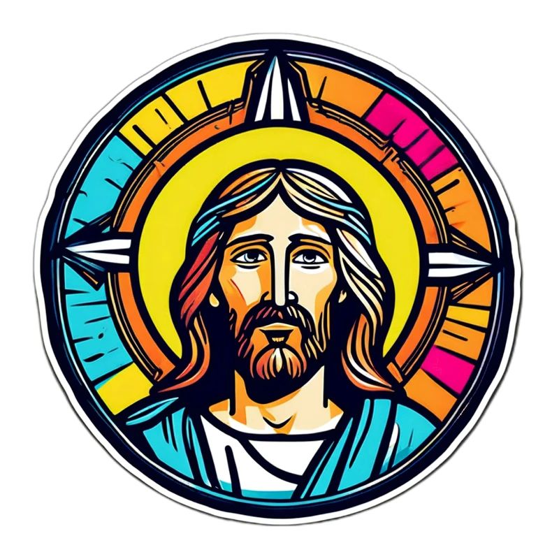 Jesus Vitrail Coloré