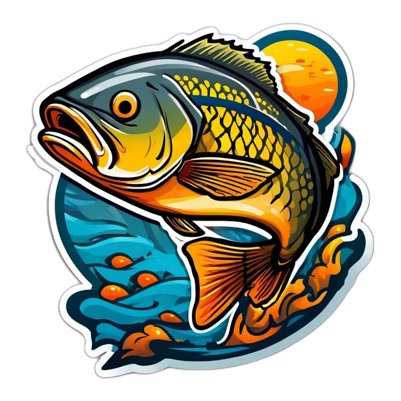 Blazing Koi on Wave and Sun