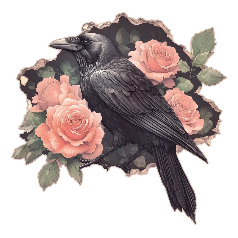 Corbeau aux roses