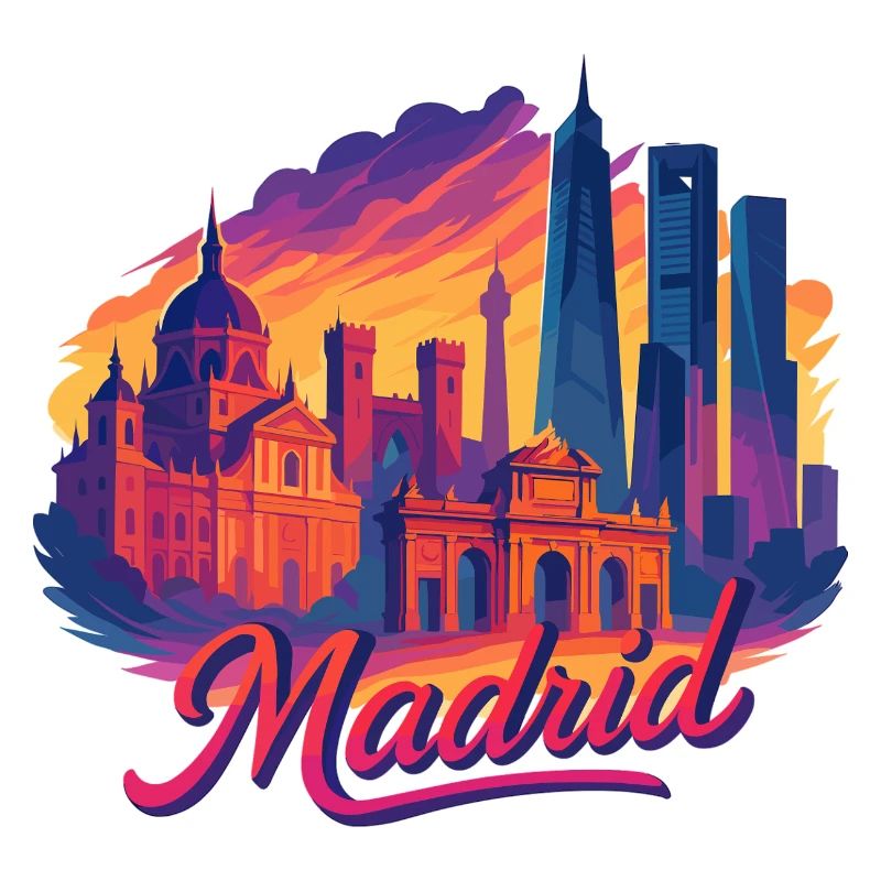 Madrid Skyline: Epic & Tropical – Modern Art