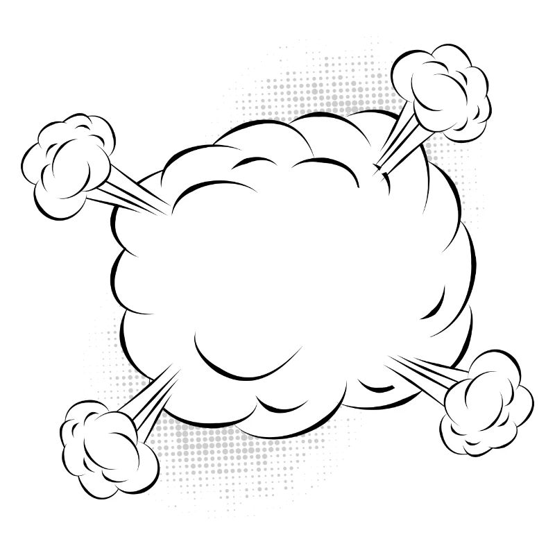 Empty comic fight cloud for your own texts & motifs