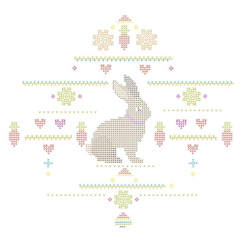 Easter motifs in knitting pattern style for Easter