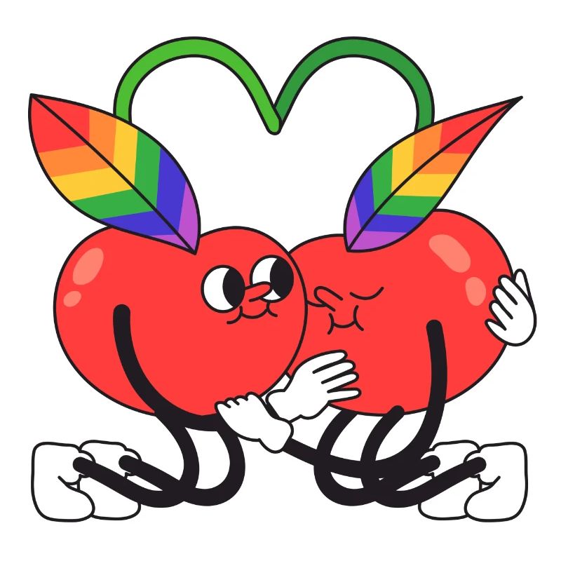 cherry, queer, cherry, hugging