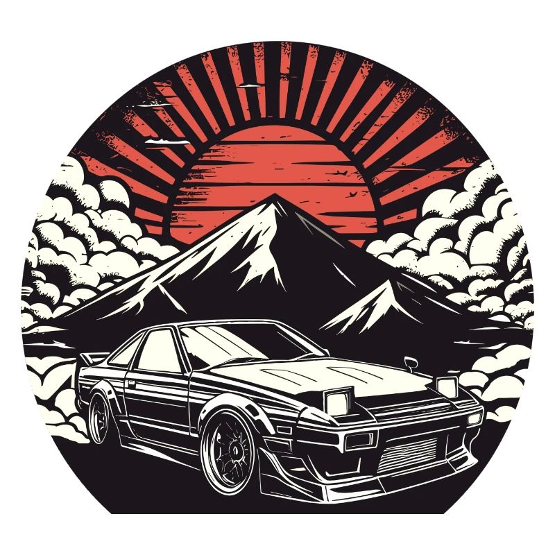 JDM car Japanese Retro Car Racing Drifting Legend