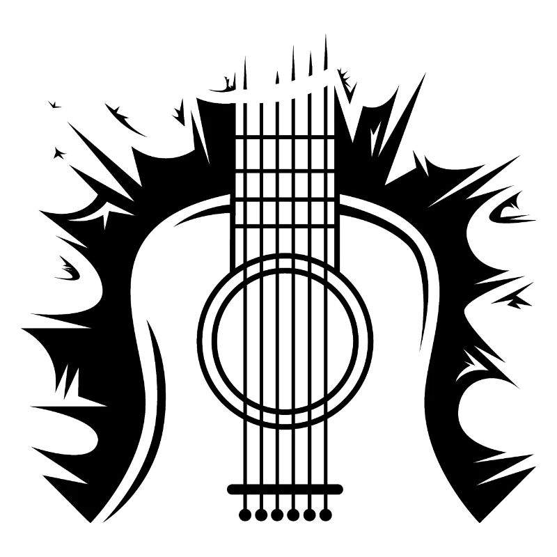 Icône d’illustration de logo d’explosion de guitare