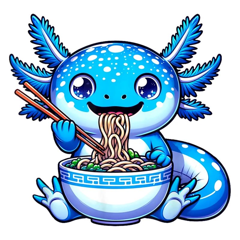 Blaue Nudeln Drachen Essstäbchen