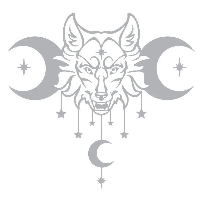 Wicca Moon Wolf - Anpassbare Farbe