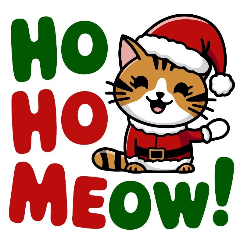 Chat festif dans la conception du chapeau de Père Noël