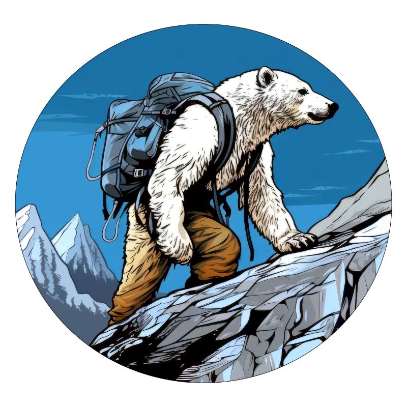 Eisbären Wandern / Bergsteiger Eisbär