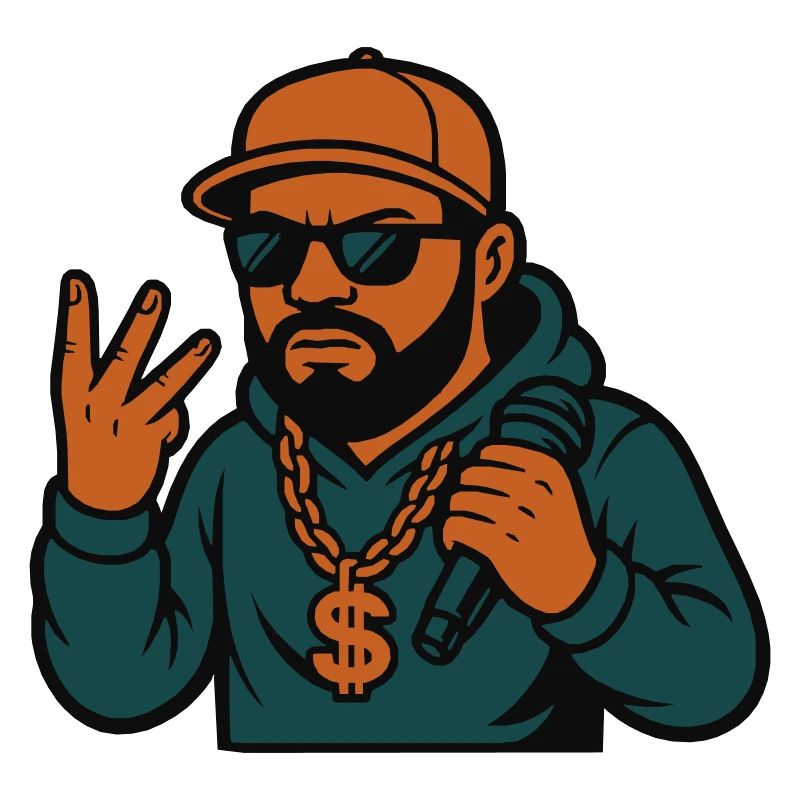Rappeur – micro à la main, style dans le sang