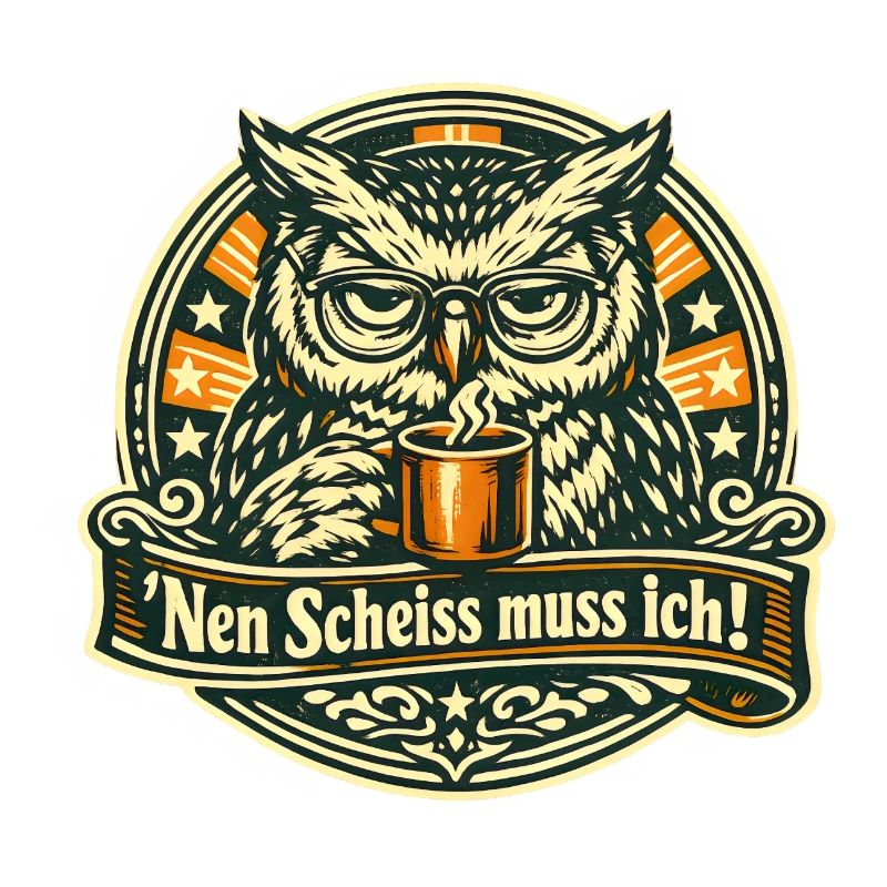 Nen Scheiss muss ich frecher Spruch mit Eule