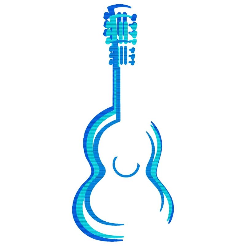 Blue Acoustic Classical Guitar Graphics